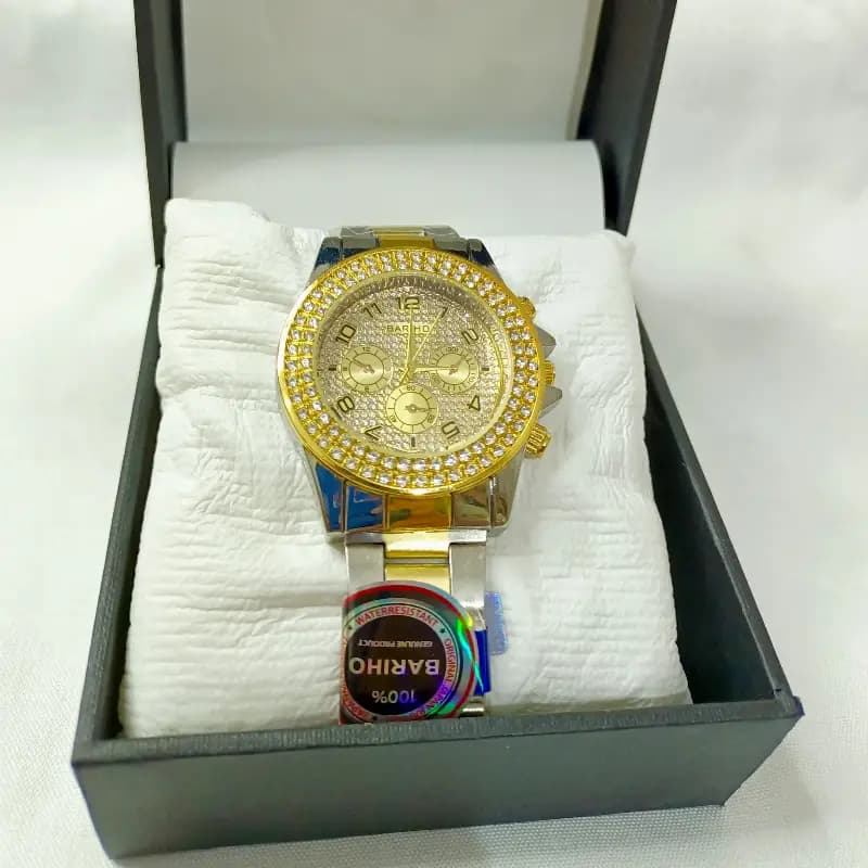 Luxury Fashioned Stainless Steel Golden Silver Watch