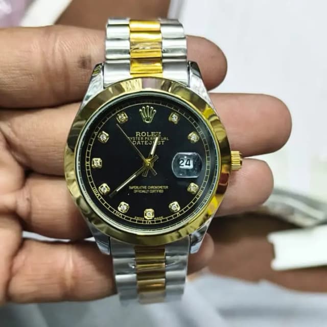 Rolex Stainless Steel Silver And Golden Combination Watch